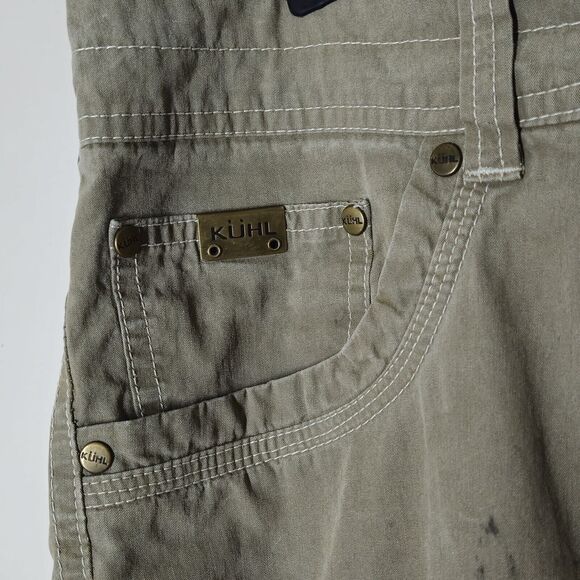 Kuhl Mens Pants 30x32 Born In The Mountains Vintage Patinadye Olive Green Hiking - Picture 4 of 16